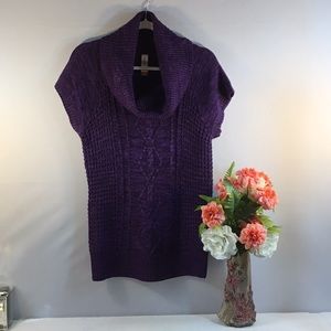 💜PURPLE SHORT SLEEVE COWL NECK SWEATER💜